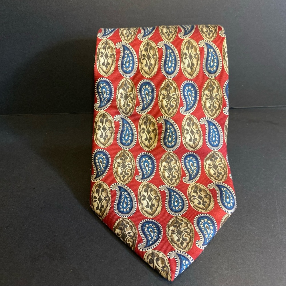 Paolo‎ Gucci Vintage Paisley Geometric Burgundy Neck Tie Men’s